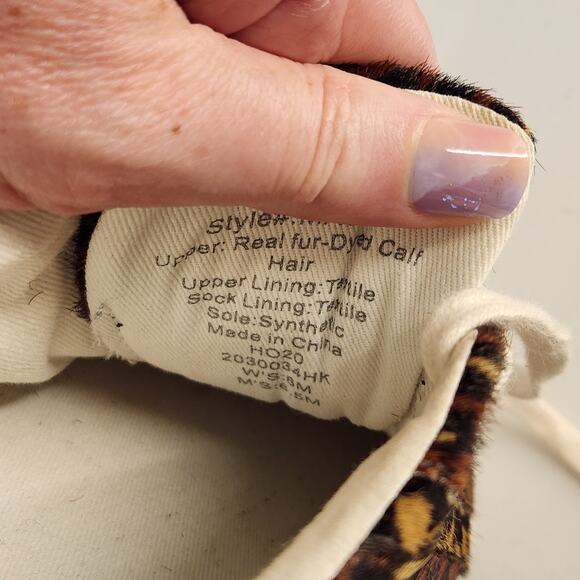 MADEWELL Sidewalk Sneakers in Painted Leopard Colorblock Calf Hair, Size 8 - Picture 13 of 13